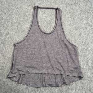 Lululemon Heathered‎ Black Currant Intended Open Back Tank Top Women's Size 6 ?
